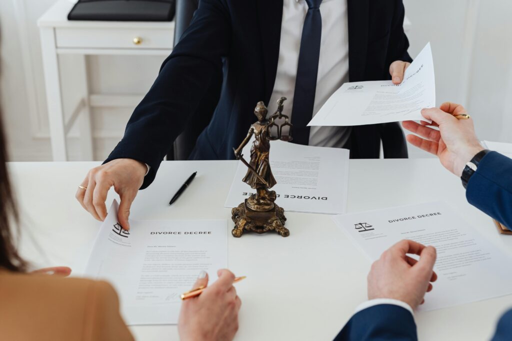 Car accident attorney representing an injured victim in court to pursue compensation.