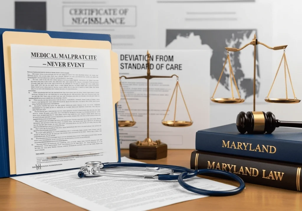 How never events relate to Maryland medical malpractice claims