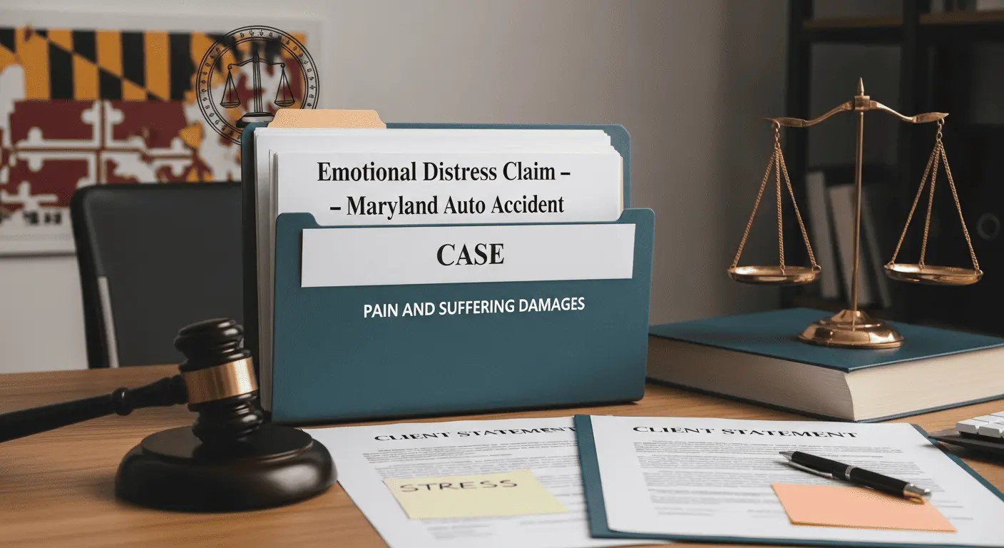 Maryland car accident lawyer helping a client with emotional distress claim