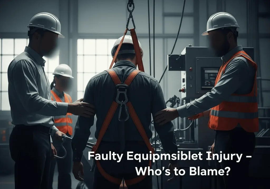 Who is responsible for a faulty equipment injury in the workplace
