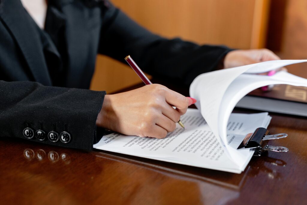 A personal injury lawyer carefully reviews case files and evidence to maximize your compensation claim.